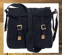 Canvas Web Pack Shoulder Bag - Black