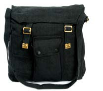 Canvas Web Pack Shoulder Bag - Black