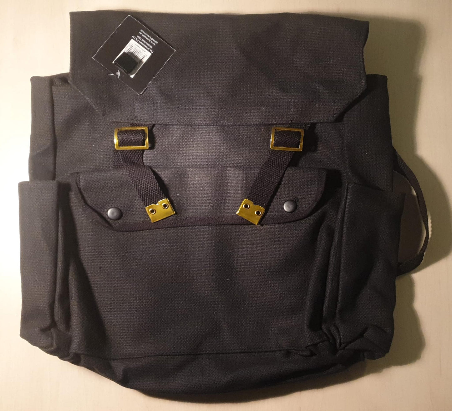 Canvas Web Pack Shoulder Bag - Black