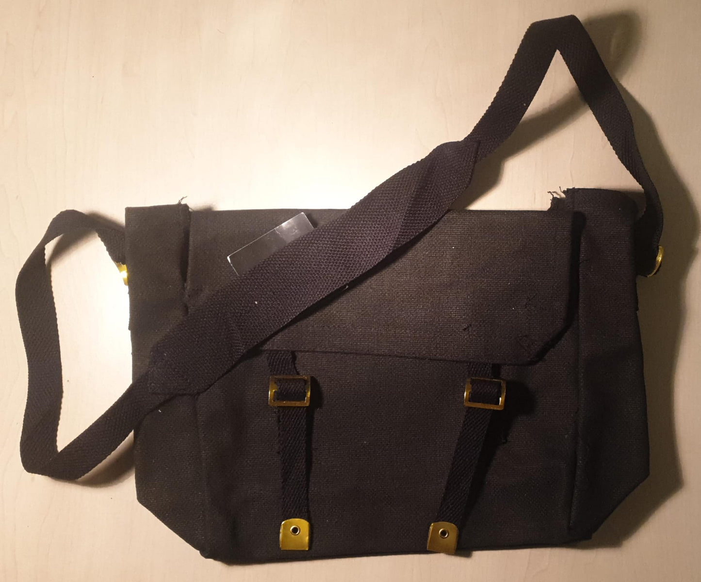 Canvas Web Pack Shoulder Bag - Black