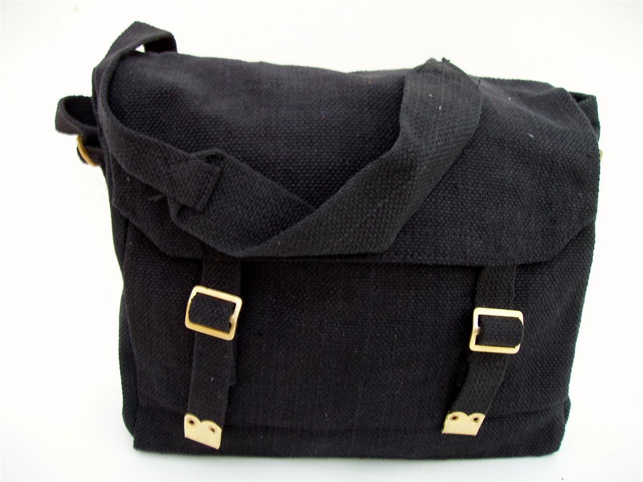 Canvas Web Pack Shoulder Bag - Black